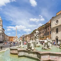 Fontana dei Quattro Fiumi på Piazza Navona, Rom. En perfekt plats för din rom reseguide.