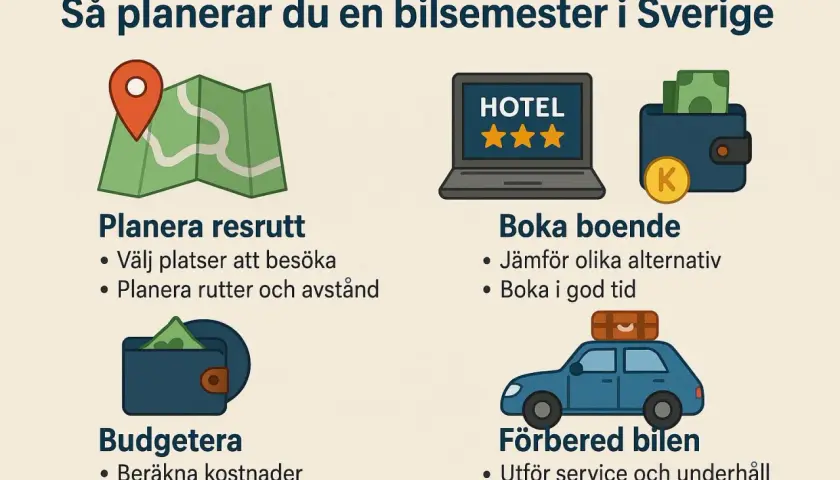 Planera din roadtrip i Skåne: karta, hotellbokning, budget och bilförberedelser.